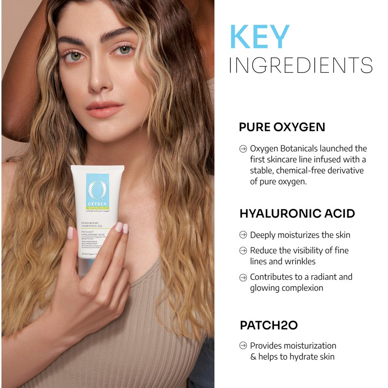 Oxygen Botanicals Hyaluronic Hydrating Gel plus PATCH2O -Moisturizing gel for