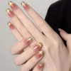 Pure Handmade Nails Press on Nail Reusable Fake Nails Golden&Green