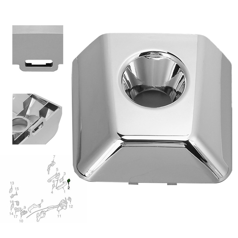 Chrome Door Handle Lock Bezel 80647‑ZC00A Left Side Exteroir Keyhole