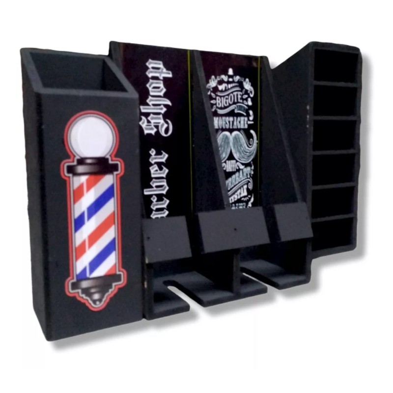 Vintage Porta Maquinas De Madera Negro Para Herramientas Barber Ch