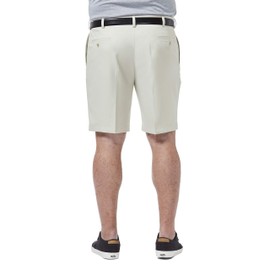 Haggar Cool 18 Pro - Pantalón Corto Plisado Frontal en 4 direcciones con Cintura elástica expandible para Hombre (Talla Regular y Grande y Alta), Cuerda- BT, 36