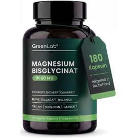 Magnesium Bisglycinate Premium - 180 Capsules - 420 mg Pure Magnesium Glycinate Daily Dose High Dose - Magnesium Glycinate as Organic Amino Acid Chelate - Laboratory Tested, Vegan