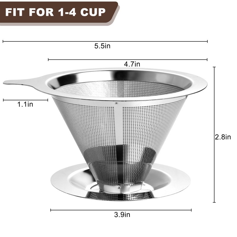 ANNMEXX Upgraded Pour Over Coffee Filter, Coffee Dripper, Paperless Mess