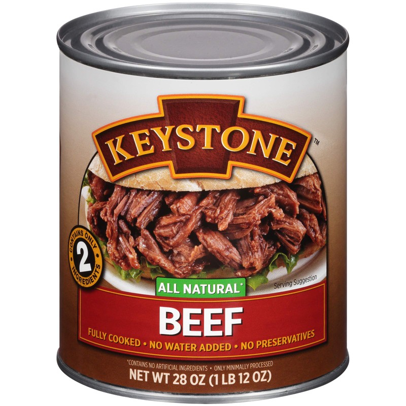 Keystone Meats All Natural Heat and Serve Canned Beef 28