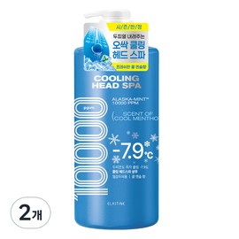 Elastin Cooling Head Spa 10000 Shampoo Cool Menthol, 1L, 2 packs / 엘라스틴 쿨링 헤드 스파 10000 샴푸 쿨멘솔, 1L, 2개