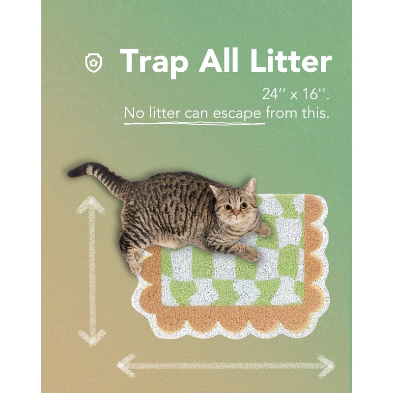 Lukamoo® Cute Litter Mat (Pistachio Green, Medium (24'' x 16''))