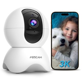 FOSCAM 3K 5MP WiFi Pet Cameras for Home Security, 2.4GHz Indoor Camera Baby Monitor with 360° Pan Tilt, 2-Way Audio, 6X Digital Zoom, Night Vision, AI Human Detection, Cloud & SD Card Storage