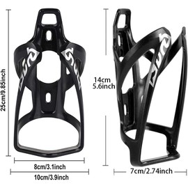 OSIGEI Bike Water Bottle Cage and 21oz Bike Water Bottle Set Lightweight Bike Bottle Holder with Screws - Premium BPA Free Sports Bottle for Road Mountain and Kids Bikes (Black Gold)