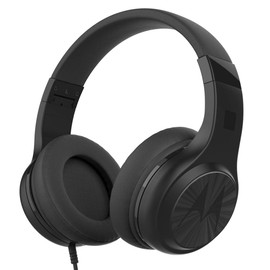 Motorola Lifestyle Pulse 120 Bass - Corded Over-Ear Headphone - Ultra Lightweight and Foldable - Microphone for Calls and Voice Assistant - Black,190 x 179 x 212 mm