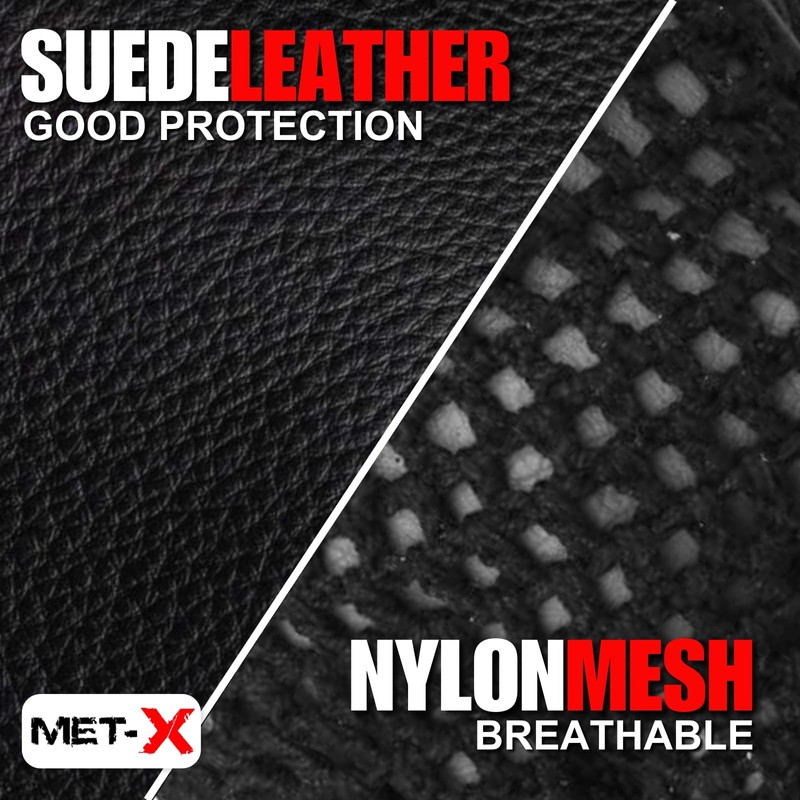 Met-X Unisex Weight Lifting Gloves Small, Leather Fingerless Workout Gloves,