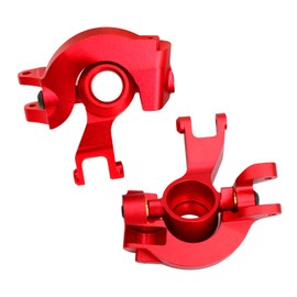 Aluminum Alloy Front Steering Block&Caster Block Rear Hub with Ball Bearings Upgrade Parts for 1/10 Arrma Senton Granite Typhon BigRock Vorteks 3S,Replace AR330469 AR330442 AR330467 (Red)