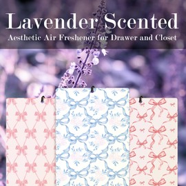 KDHTY Coquette Blue Pink Bow Lavender Car Air Freshener 3 Pcs, Preppy Pink and Blue Bow Girly Cars Scents Air Freshener for Women Girls, Cute Preppy Car Accessories Interior Mirror Decor Hanging