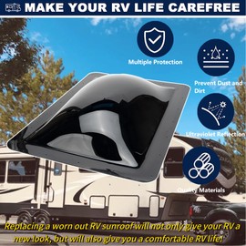 GEATaaT RV Skylight Outer Dome,18"x26" OD Universal Skylight Fits All Standard 14" x 22" Skylight Openings Replacement Travel Trailer RV Camper Truck (Smoke)