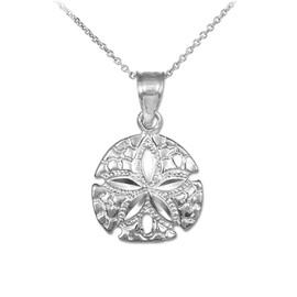 .925 Sterling Silver Sea Star Sand Dollar Charm Pendant Necklace, 22"