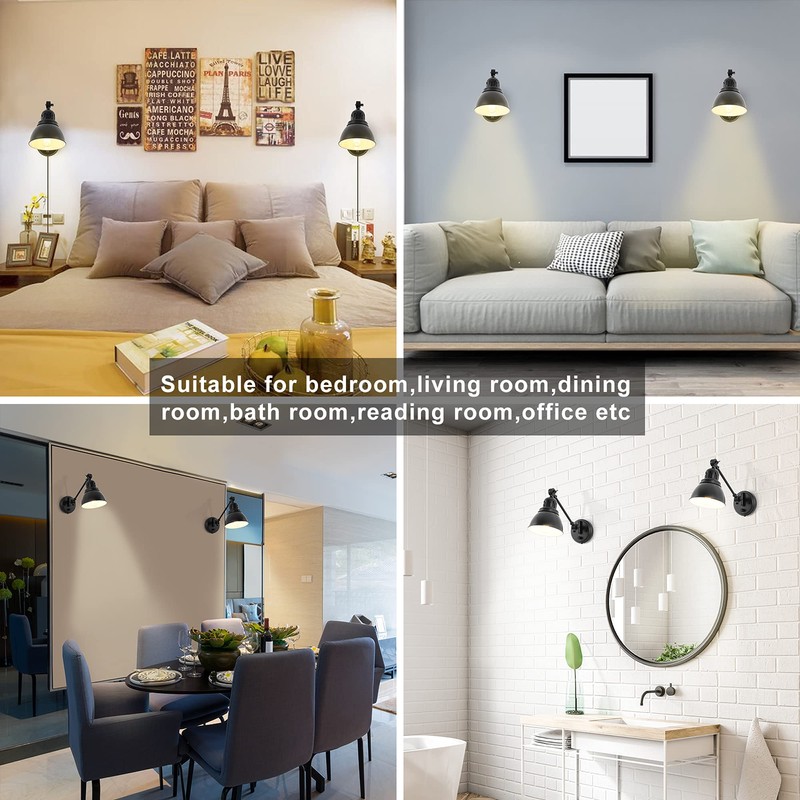 GOODATE Plug in Wall Sconces, Wall Sconce Lighting with Dimmable