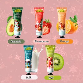Pakfung Christmas Hand Cream Gift Set - 5 x 30ml Mini Travel Size Hand Cream for Dry Cracked Hands, Moisturizing Hand Lotion for Dry Skin, Christmas Stocking Stuffers for Women&Men