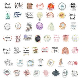 104pcs Bible Verse Stickers, Inspired Christian Stickers Flowers, Plants, Blossoms Stickers for Laptop Scrapbooking Decals Gift Journaling Supplies