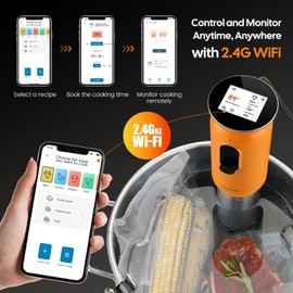 Product image WiFi Sous Vide Machine ISV-101W-INKBIRD 1000 Watts Sous Vide Cooker Thermal Immersion Circulators 3D Water Circulation Heating with App Preset and Machine Recipes, Pre-alarm |Best Gift
