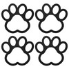 ASUNFO 4 Pcs Metal Paw Print Wall Decor Dog Room Decorations Puppy Signs Wall Art for Home Kitchen Bathroom Bedroom Black