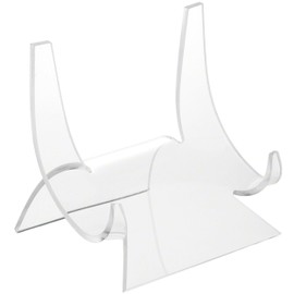 Plymor Clear Acrylic Double-Scoop Display Easel, 5.875" H x 5.75" W x 5.0625" D (12 Pack)