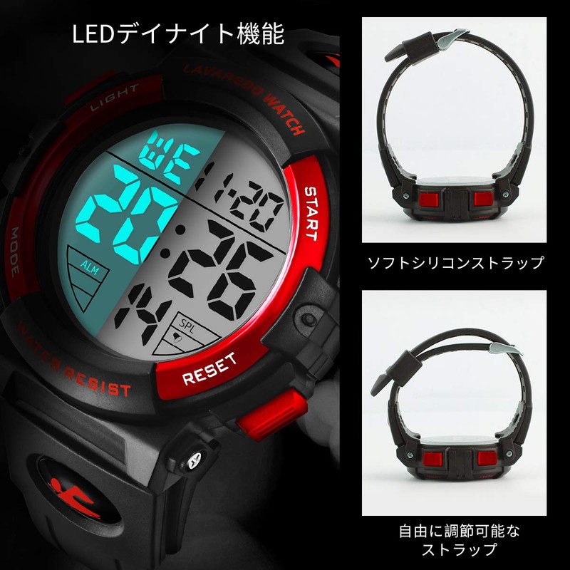 Senors Men's Digital Sports Wristwatch, 50 Meters Waterproof, Fashionable, Multifunctional,