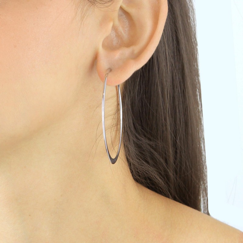 Tuscany Silver 55 mm Flat Hoop Earrings