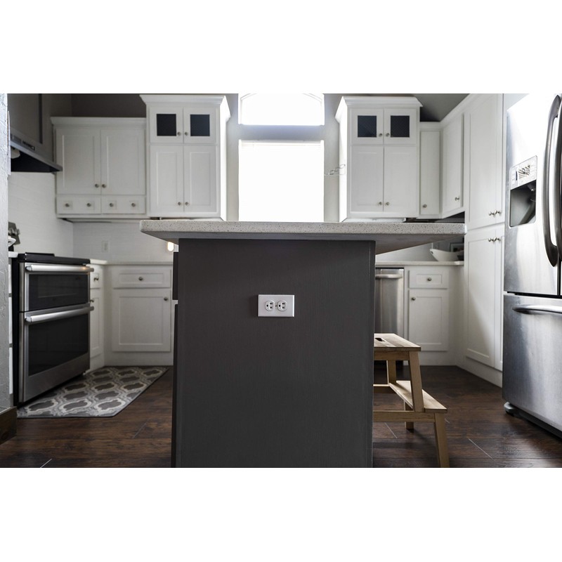 GE UltraPro Duplex Heavy-Duty Receptacle, White, Wall Outlet, Reinforced Yoke,