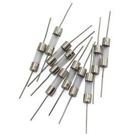 Tegg 10pcs 5x20mm Glass Cartridge Axial Lead Fuse Resistor Insurance Tube Fusible Cutout with Lead Wire 2AMP