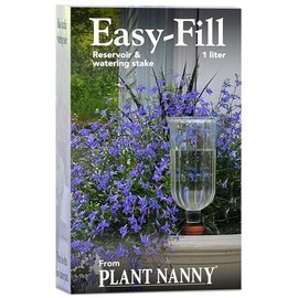 Plant Nanny Easy-Fill Fluted Reservoir Stake Set (Single, 1000 ml, Clear)