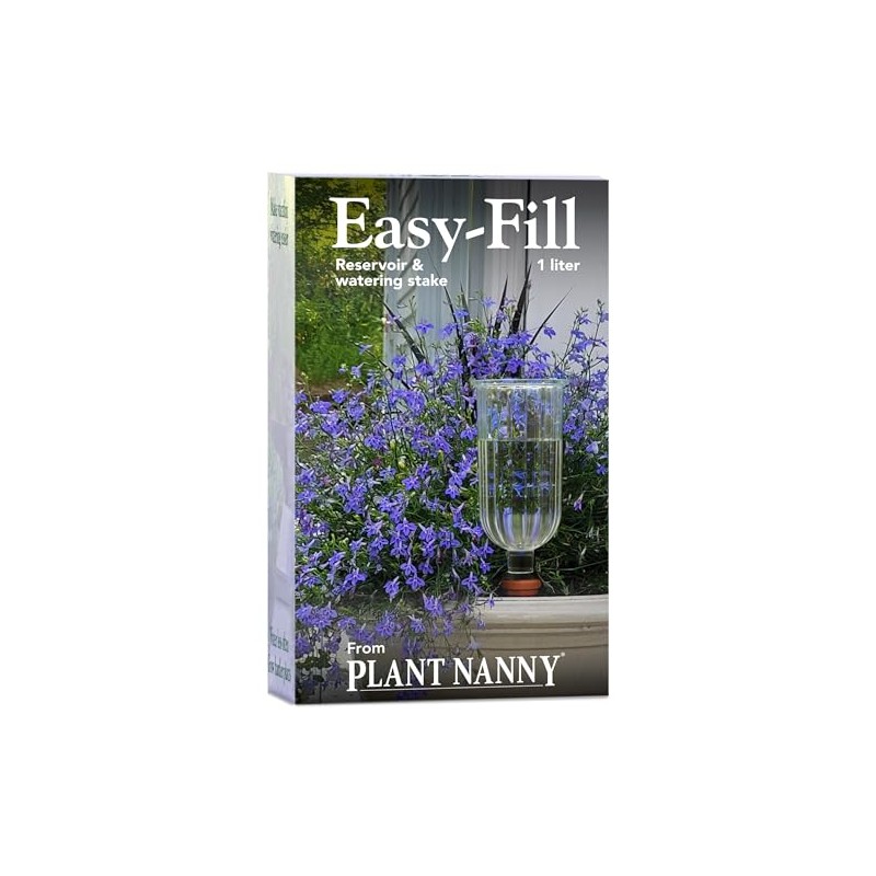 Plant Nanny Easy-Fill Fluted Reservoir Stake Set (Single, 1000 ml,