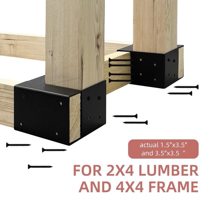 Rasugarlary 4 Pcs Workbench Brackets, 4x4 3-Way Right Angle Corner