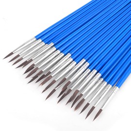 Prasacco 30 Piece Brush Set, Nylon Round Brush, Small Artist Brush, Detail Brush for Body, Face, Rocks, Canvas, Painting Lovers, Children and Adults, for Drawing, Crafts (16.5 cm Long)