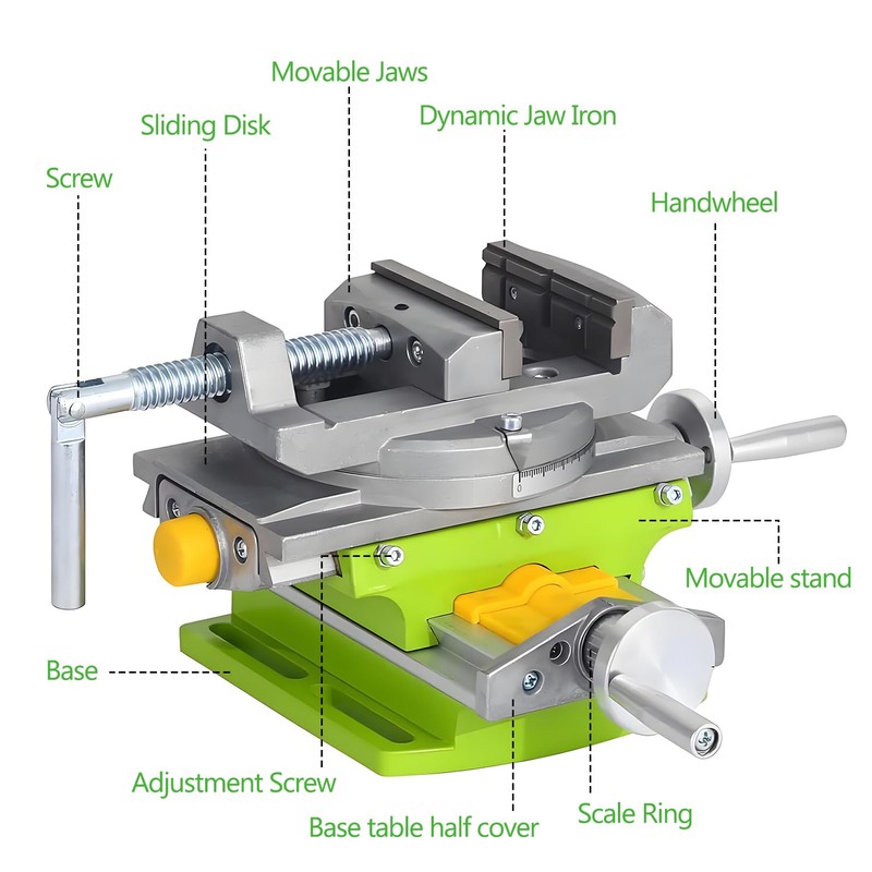 Rotary Table Drill Press Vise, Mini Drill Press, 90 °