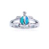 Sterling Silver Rhodium Polished Created Opal Rings for Women |