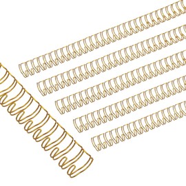 PATIKIL 11mm (7/16") Double Loop Wire Binding Combs, 50 Pcs Metal Twin Loop Binding Coils 70 Sheet Capacity 3:1 Pitch 32 Ring Binding Spines, Gold