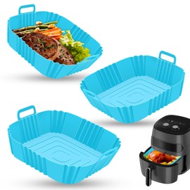 3PCS Airfryer Zubehör,Silikonform Zubehör für Heißluftfritteuse,Heißluftfritteuse Zubehör,Airfryer Silikonform Silikoneinsatz Air Fryer Accessories Verwendet für die Innenfolie von Air Fritteusen-
