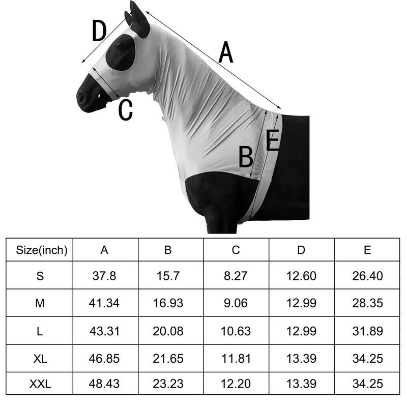 Leberna Lycra Stretch Horse Hood with Zip - Full Face