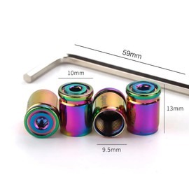 Ventilkappen Auto,4 Stück Cooles Autoreifen Ventilkappe,Regenbogen-Ventilabdeckung,personalisierte Radstaubabdeckungen,Anti-Diebstahl-Ventilabdeckung mit Schraubenschlüsse für Motorräder,SUV,Fahrräder