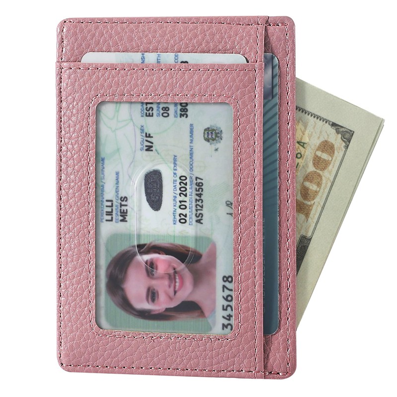 Travelambo Slim Wallet Front Pocket Minimalist Leather RFID Blocking Medium