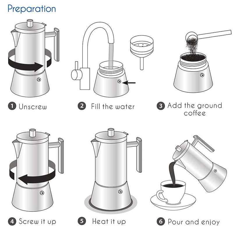 Easyworkz Diego Stovetop Espresso Maker Stainless Steel Italian Coffee Machine