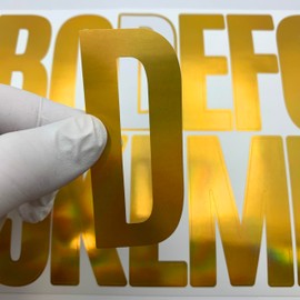 EDEN Rainbow Gold Alphabet Sticker Number Sticker 3" Height Rainbow Gold Waterproof (2 sets of each letter) [E818]