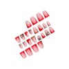 Red French Tips Press on Nails Medium Duck False Nails