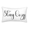 HOSTECCO Stay Cozy Pillow Covers 12x20 Inch, White Velvet Decorative