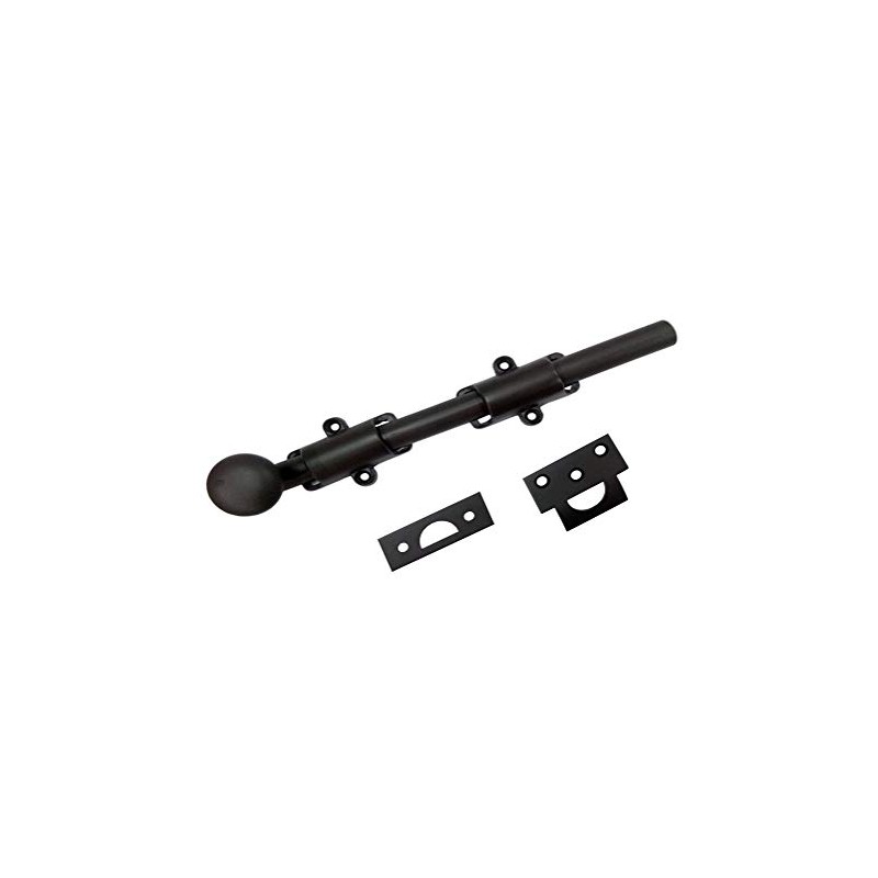 QCAA Solid Brass Dutch Door Bolt, 12", Oil Rubbed Bronze,