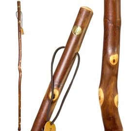 Brazos Rustic Wood Walking Stick, Maple, Traditional Style Handle, for Men & Women, Made in the USA, 55"