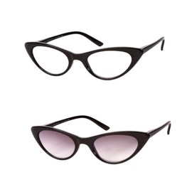 Readers 2 Pair The Brit and Ashlee Unisex Cat Eye Sun 2.25 Black