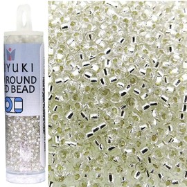 Miyuki Round Seed Beads Size 15/0 8.2 Gram Tube Silver Lined Crystal 15-91