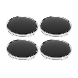 Partuto 63mm 2.48" Silver Tone Black Universal Car Wheel Hub Center Caps Wheel Hub Caps Covers Protectors for SUV Truck - pack of 4