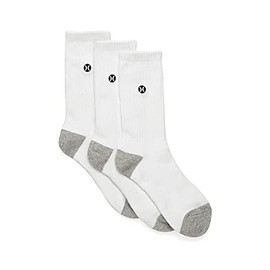Hurley Herren 3pk Mens Terry 3 Stück, Icon 1/2, Frottee, Crew, weiß, 42.5/45