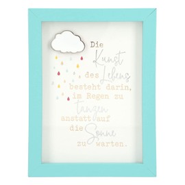 Depesche 11626-006 Picture Frame with Compliment, Small Decorative Frame with Pretty Saying, Approx. 12 x 9 x 1.9 cm, Ideal as a Gift or Small Present, Turquoise